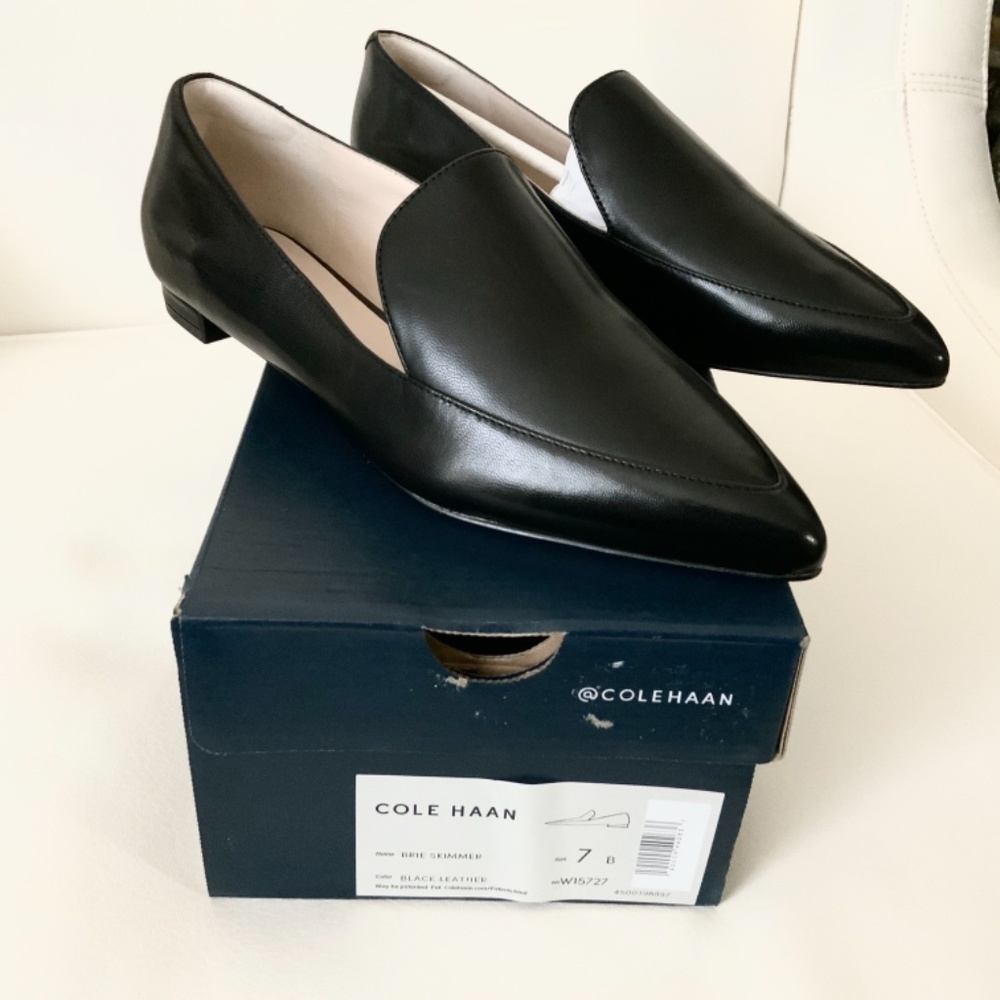 Cole Haan Brie Black Leather Loafers Ballets Flats - Picture 12 of 15